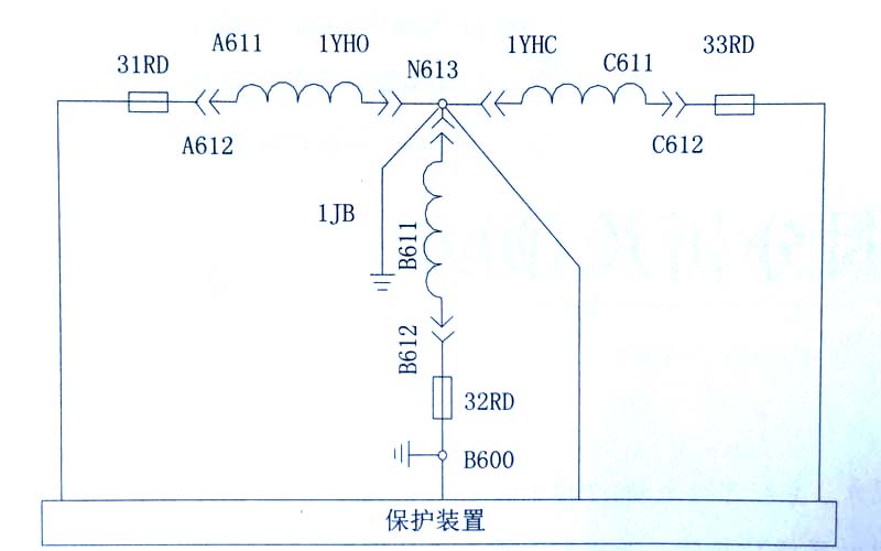 发电机出口1PT二次回路示意图